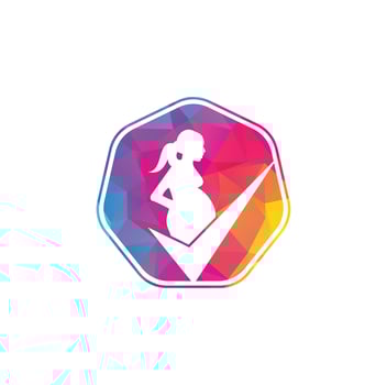 Check pregnancy logo design. Pregnant Logo Symbol Template Design Vector. vector