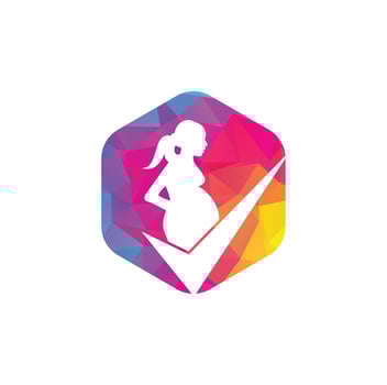 Check pregnancy logo design. Pregnant Logo Symbol Template Design Vector. vector