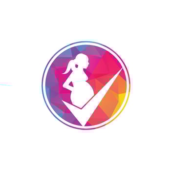 Check pregnancy logo design. Pregnant Logo Symbol Template Design Vector. vector