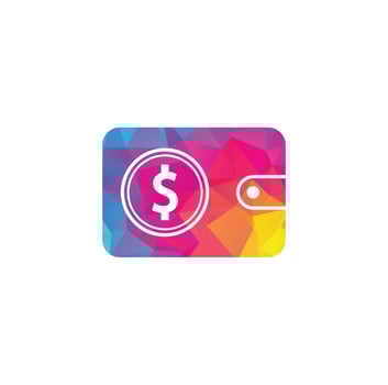 Wallet Logo Design. Wallet money logo icon. Wallet With dollar logo template vector