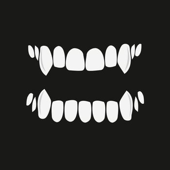 Vampire teeth vector illustration for graphic design and decorative element