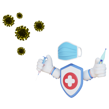 hand carrying syringe with termometer and mask avoid virus png