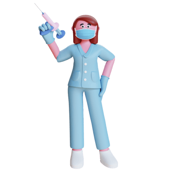 3d render woman nurse carrying syringe png