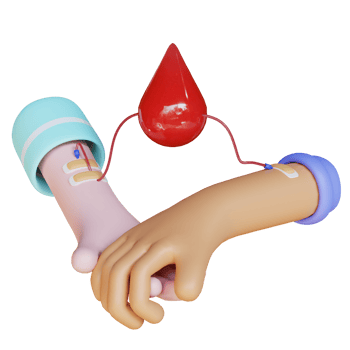 3d render hand blood donors png