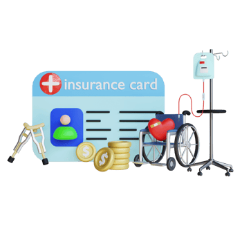 3d render healthcare insurance illustration png