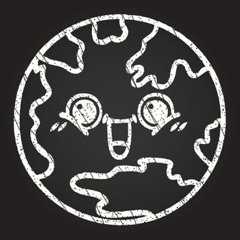 Planet Earth Chalk Drawing vector