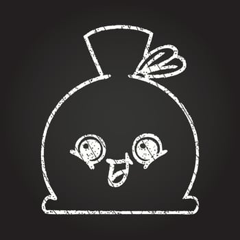 Christmas Sack Chalk Drawing vector