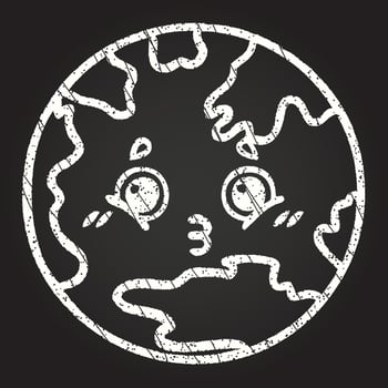 Planet Earth Chalk Drawing vector