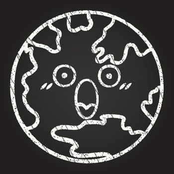 Planet Earth Chalk Drawing vector