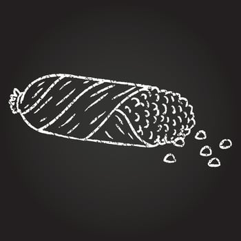 Corn Cob Chalk Drawing vector