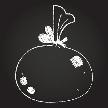 Bin Bag Chalk Drawing vector