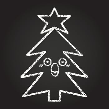 Christmas Tree Chalk Drawing vector