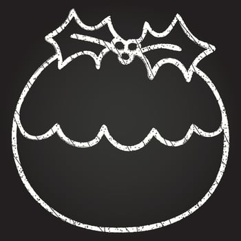 Christmas Pudding Chalk Drawing vector