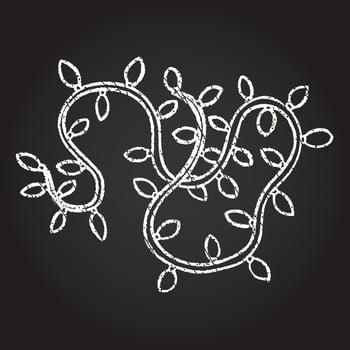 Christmas Lights Chalk Drawing vector