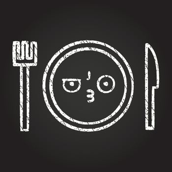 Dinner Plate Chalk Drawing vector