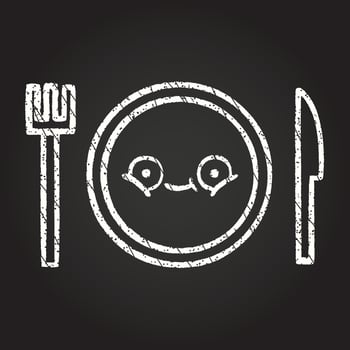Dinner Plate Chalk Drawing vector