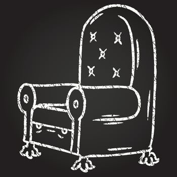 Comfy Chair Chalk Drawing vector