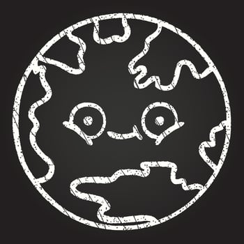 Planet Earth Chalk Drawing vector