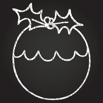 Christmas Pudding Chalk Drawing vector