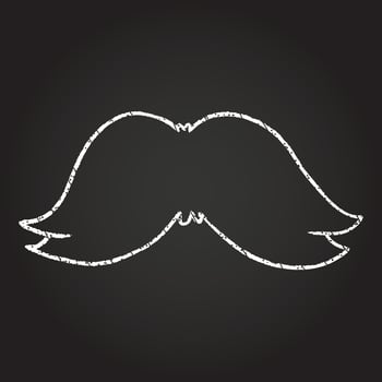 Mustache Chalk Drawing vector