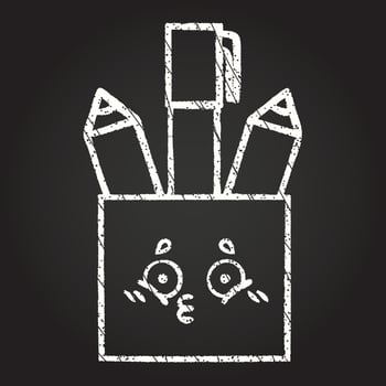 Pen Pot Chalk Drawing vector