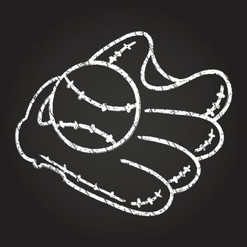 Baseball Mitt Chalk Drawing vector