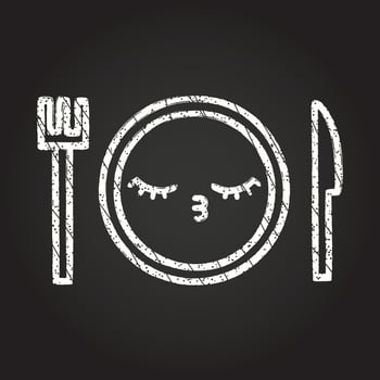 Dinner Plate Chalk Drawing vector