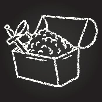 Treasure Chest Chalk Drawing vector