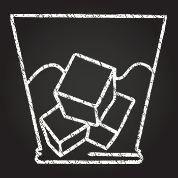 Whisky Glass Chalk Drawing vector