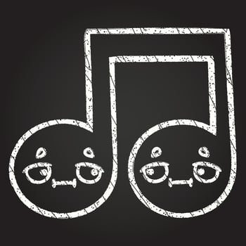 Music Note Chalk Drawing vector