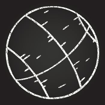 Basket Ball Chalk Drawing vector