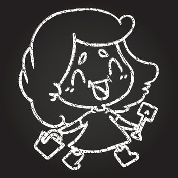 Happy Girl Chalk Drawing vector