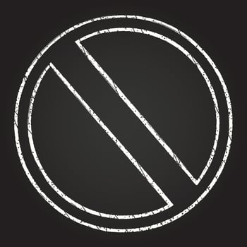 Ban Symbol Chalk Drawing vector