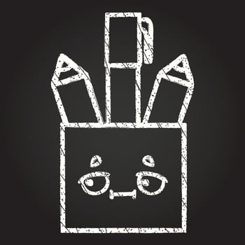 Pen Pot Chalk Drawing vector