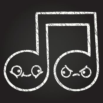 Music Note Chalk Drawing vector