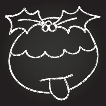 Christmas Pudding Chalk Drawing vector