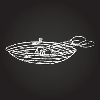 Rowing Boat Chalk Drawing vector