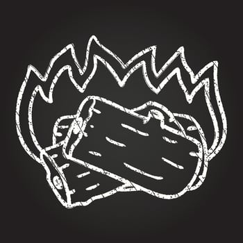 Camp Fire Chalk Drawing vector