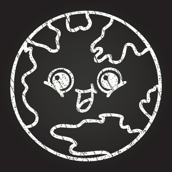 Planet Earth Chalk Drawing vector