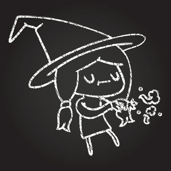 Witch Chalk Drawing vector