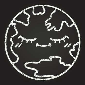 Planet Earth Chalk Drawing vector