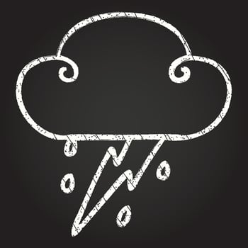 Storm Cloud Chalk Drawing vector