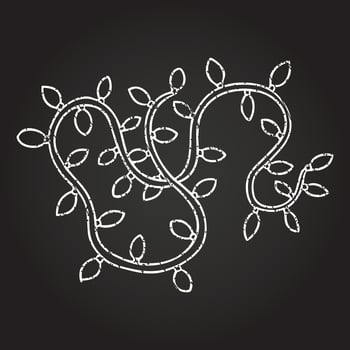 Christmas Lights Chalk Drawing vector