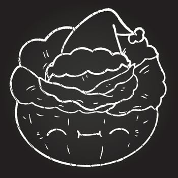 Christmas Cabbage Chalk Drawing vector
