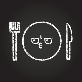 Dinner Set Chalk Drawing vector