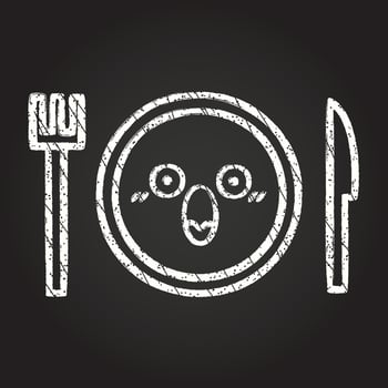 Dinner Set Chalk Drawing vector
