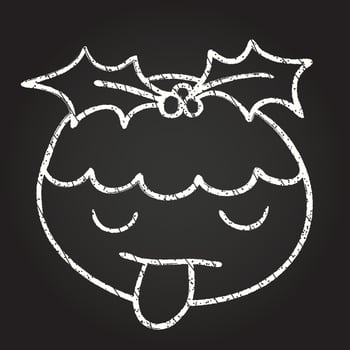 Christmas Pudding Chalk Drawing vector