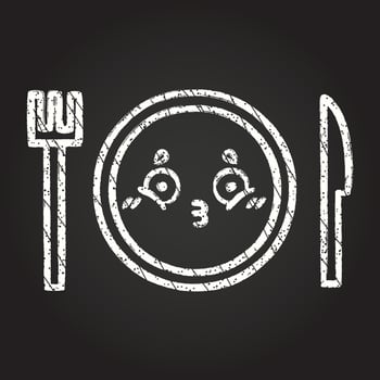 Plate Chalk Drawing vector
