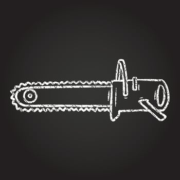 Chainsaw Chalk Drawing vector
