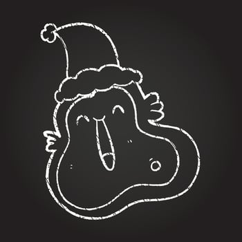 Christmas Virus Chalk Drawing vector